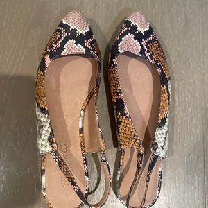 Madewell Margo Embossed Slingback - Snake Embossed Leather / 8 MEDIUM